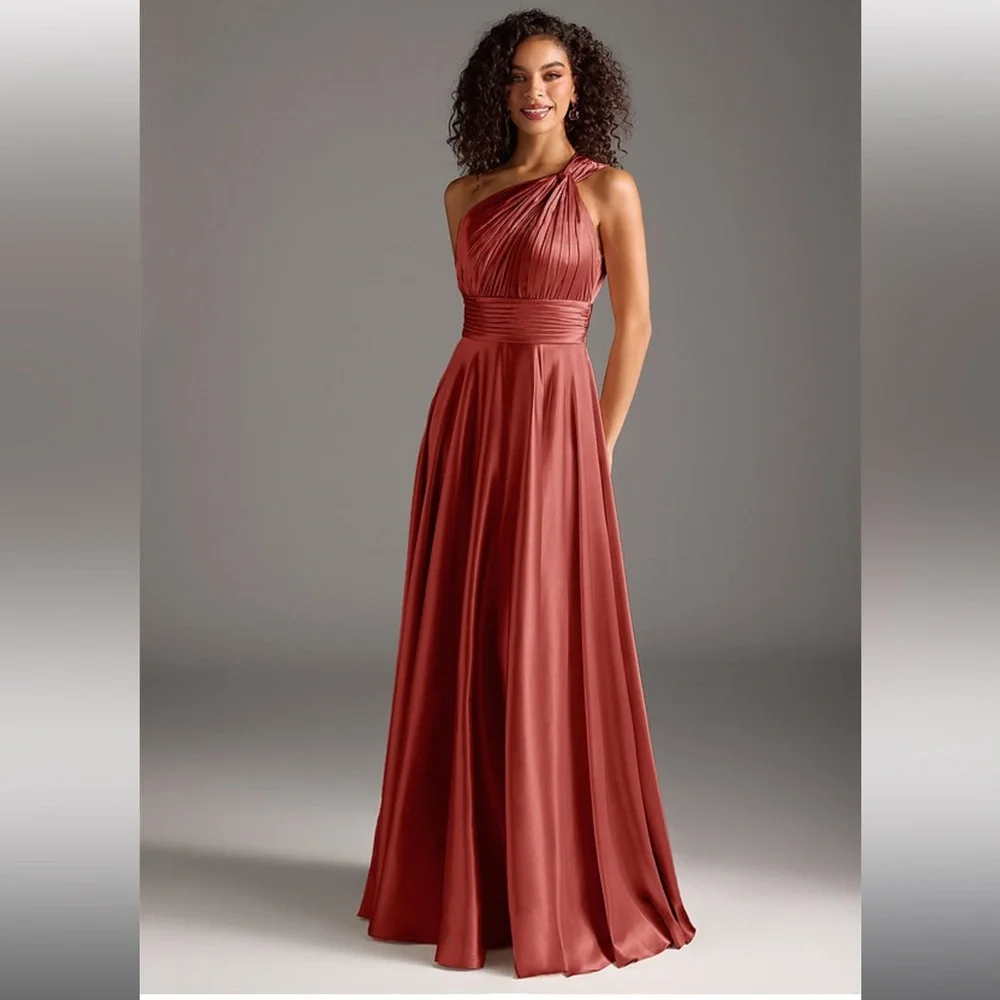 Azazie Charlize Bridesmaid Dress Terracotta - Picture 1 of 4